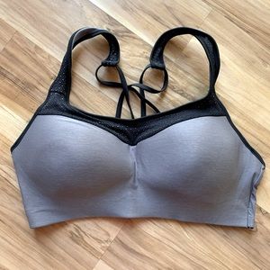 Hanes Racer Back Sports Bra Black and Gray